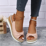 Giselle — Twisted-Front Slingback Wedge Sandals