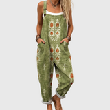 Uma — Folk Olive Print Overalls