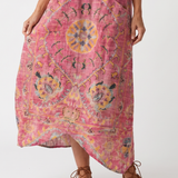 Kjersti — Pink Medallion-Print Relaxed Midi Dress with Pockets