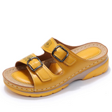 Irene — Double-Buckle Cork-Footbed Slides