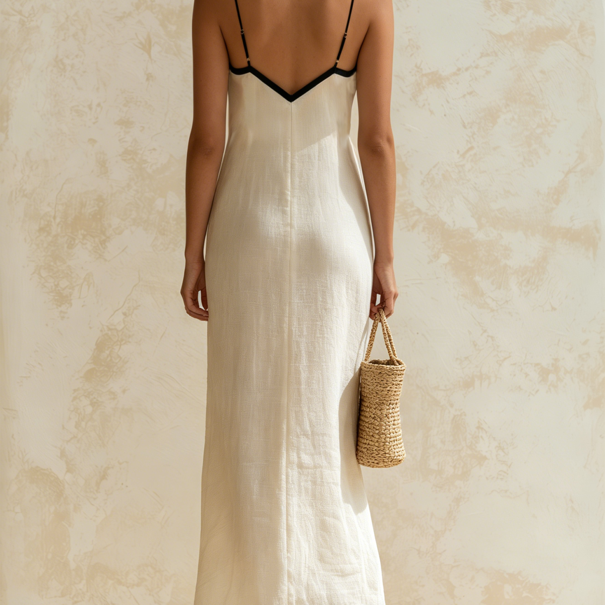 Georgette — Chevron Contrast Slip Maxi Dress