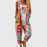 Beatrix — Colourful Patchwork Stripe Overalls