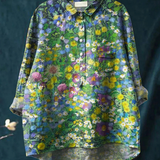 Coralline — Wildflower Meadow Print Button-Up Blouse