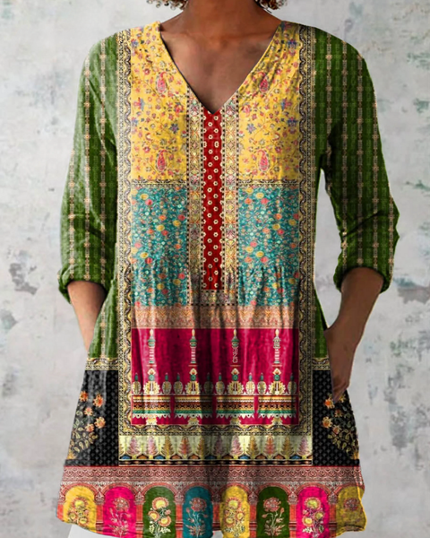 Hannelore — Green and Pink Patchwork Border