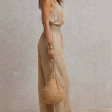 Dietlinde — Halter-Neck Wide-Leg Jumpsuit with Shirred Waist