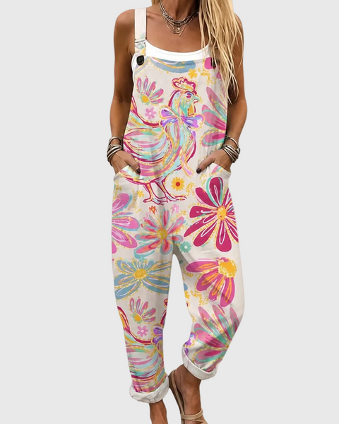 Sibyl — Colourful Floral Overalls