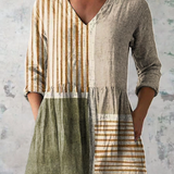Elowen — Olive and Ochre Striped Patchwork