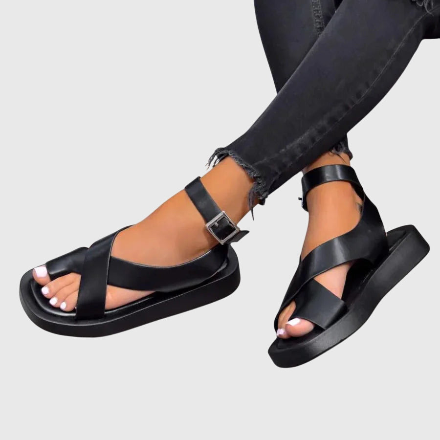 Cesarina — Orthopaedic Gladiator Platform Sandals with Ankle Strap