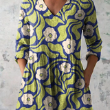 Myrtle — Lime and Blue Abstract Floral