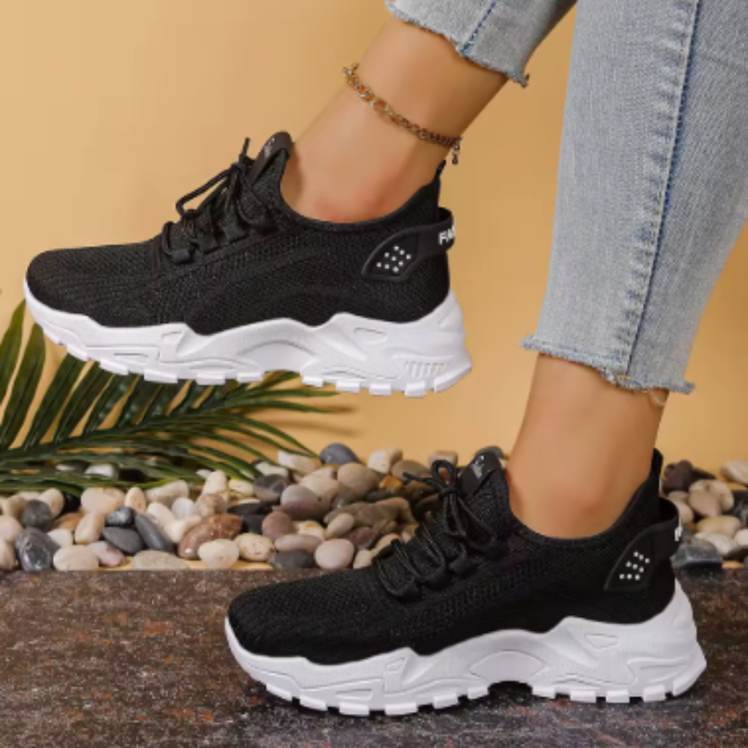 Yael — Breathable Knit Lace-Up Sneakers
