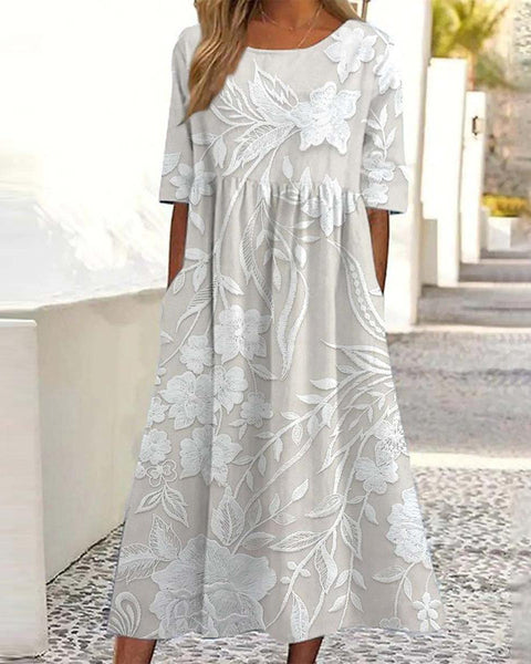 Delilah — Vestido Midi Clássico Tom sobre Tom — foto 1