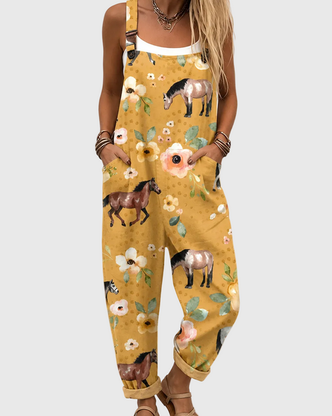 Bridie — Horse and Flower Overalls