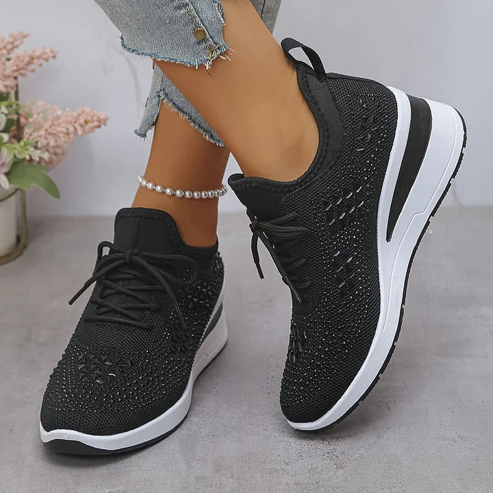 Cinderella — Crystal-Detail Knit Comfort Sneakers