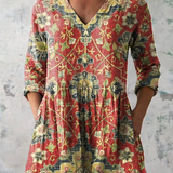 Cerys — Red Floral Medallion