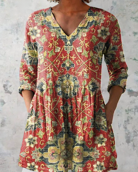 Cerys — Red Floral Medallion