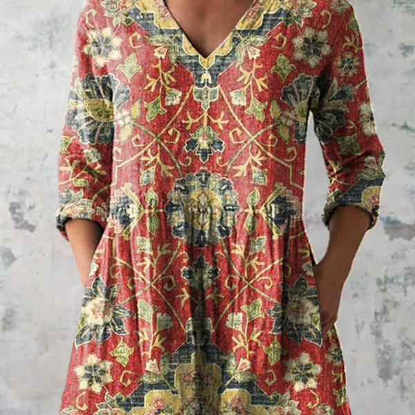 Cerys — Red Floral Medallion
