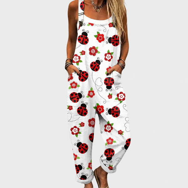 Tara — Ladybird Print Overalls