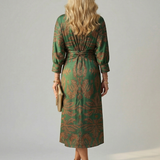 Cordelia — Twist-Front Wrap Midi Dress