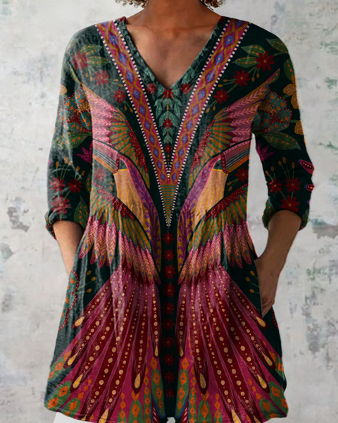 Bernice — Red and Green Feather