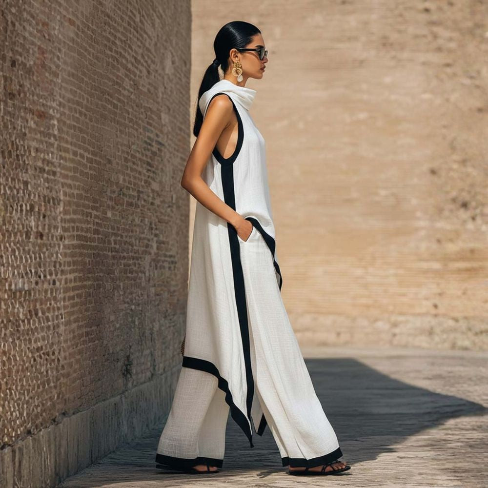 Arnhild — Wide-Leg Co-Ord Set with Contrast Trim
