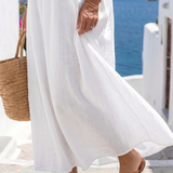 Idonea — Flowing Sleeveless Maxi Dress with Low Back and Thin Straps