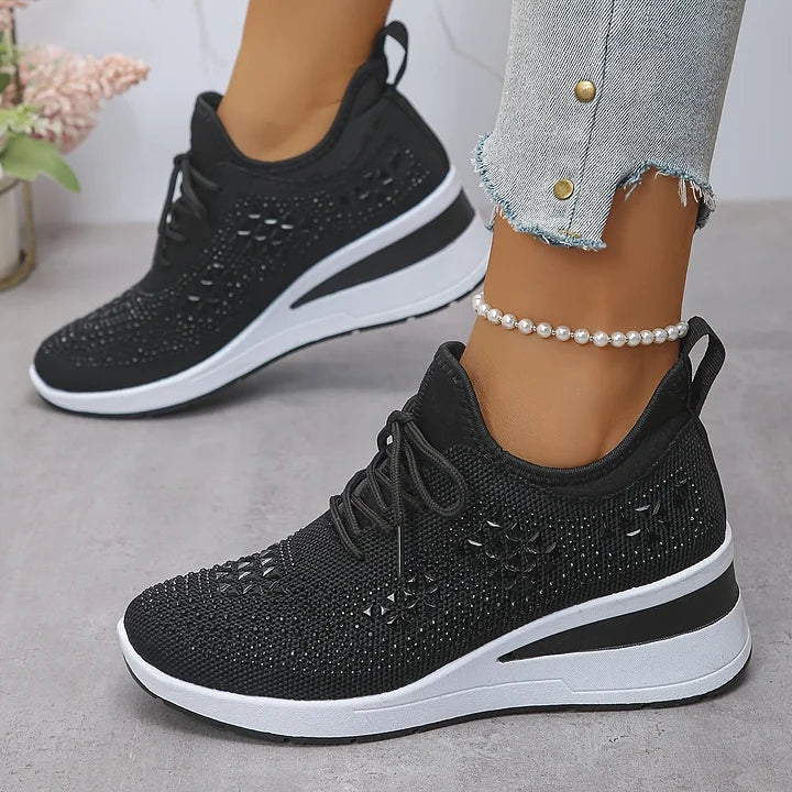 Cinderella — Crystal-Detail Knit Comfort Sneakers