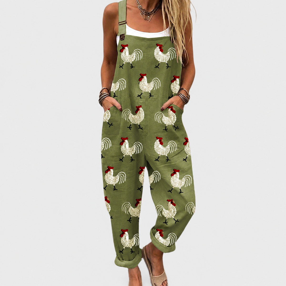 Lulu — Olive Hen and Chick Overalls