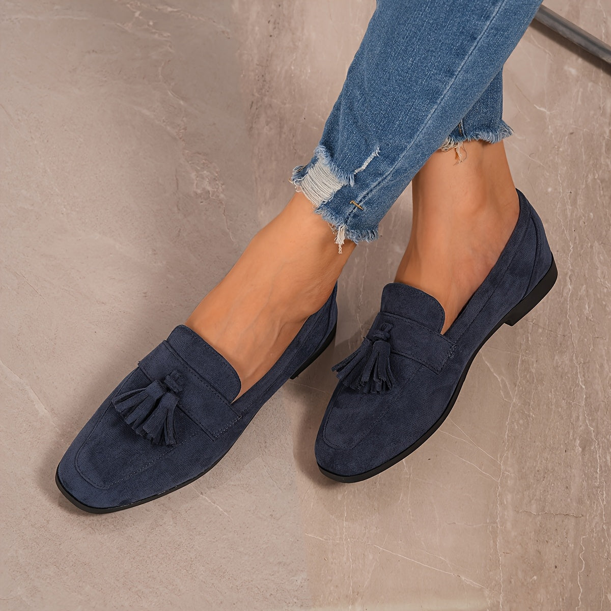 Eponine — Stable Everyday Tassel Loafers with Low Heel