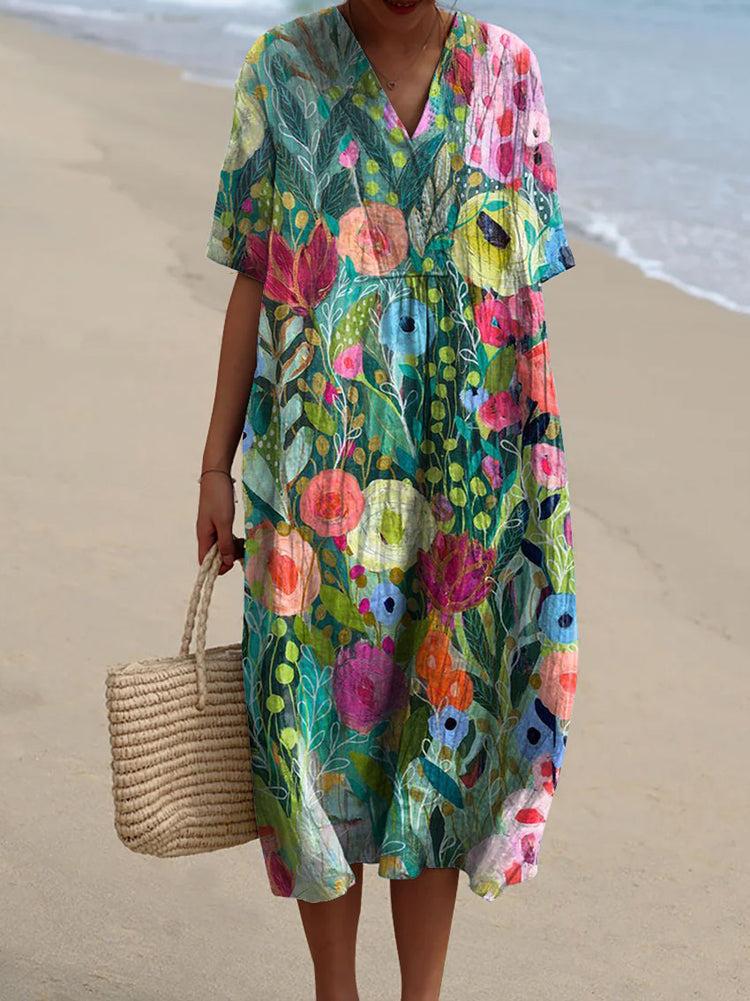 Soledad — Garden Floral Midi Dress