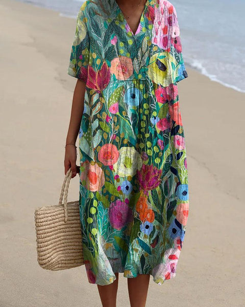 Soledad — Garden Floral Midi Dress