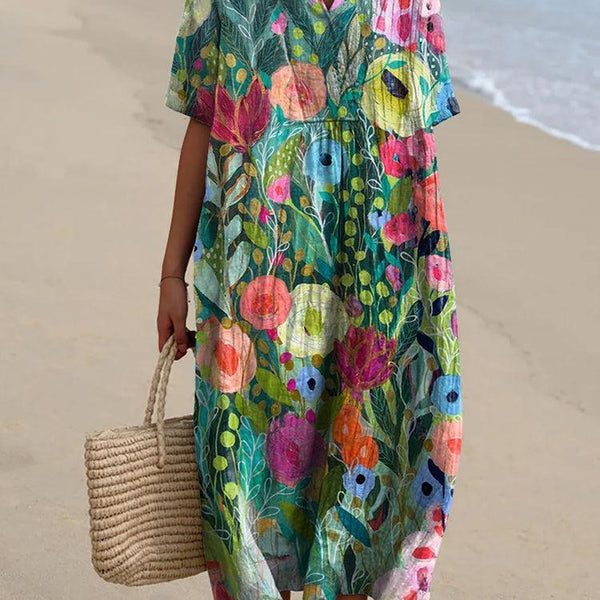 Soledad — Garden Floral Midi Dress