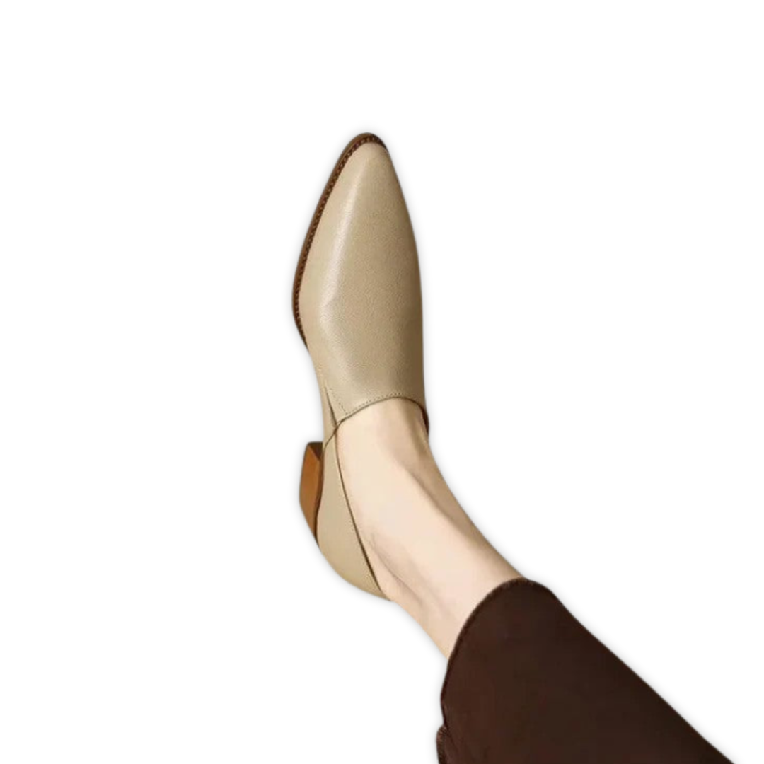 Basma — Orthopaedic Pointed Block-Heel Slip-On Shoes