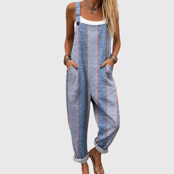 Winnie — Blue Striped Overalls