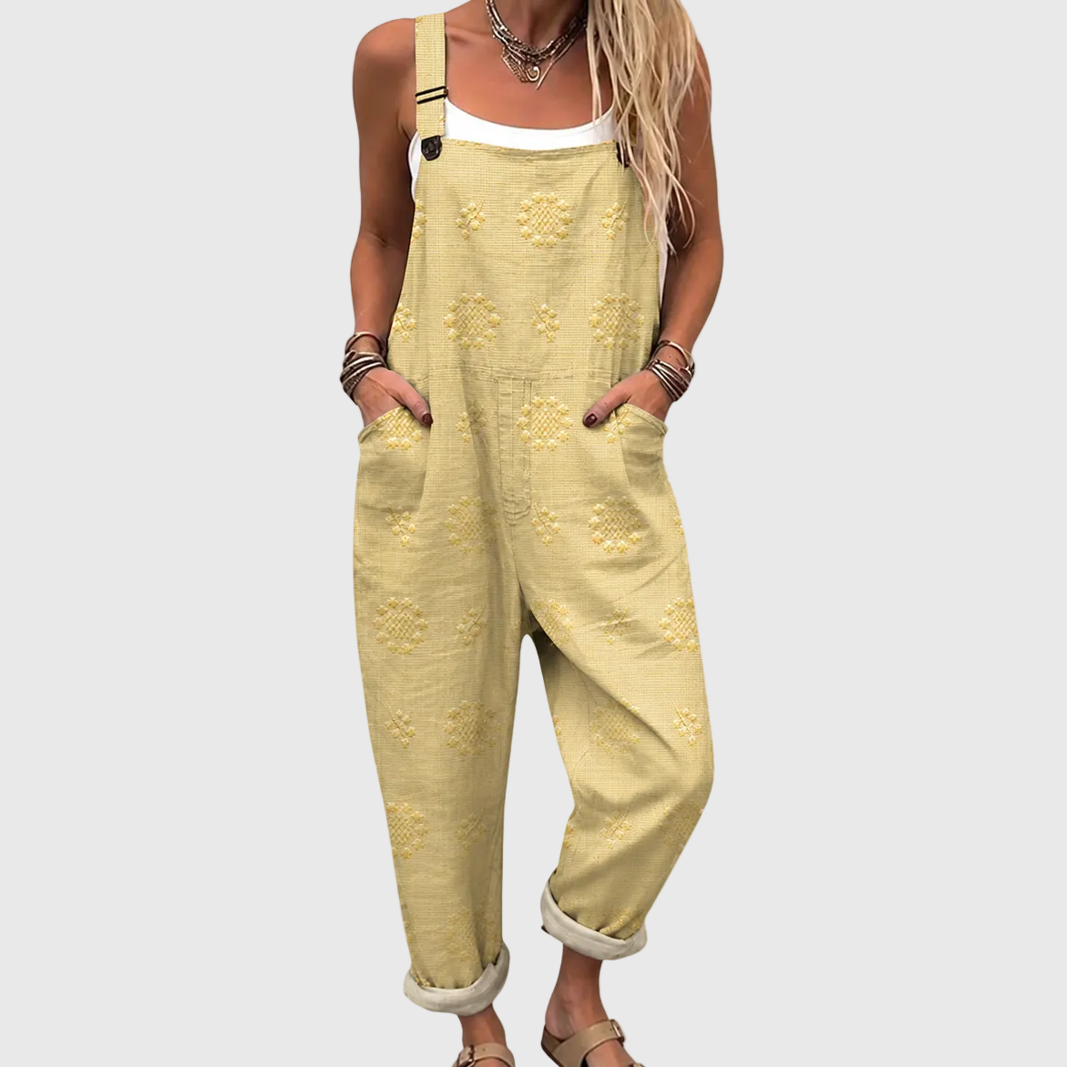 Birdie — Soft Yellow Relaxed Overalls