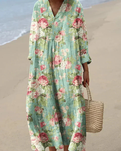 Lisette — Mint Floral Midi Dress