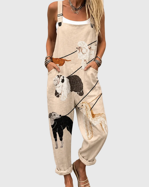 Tabitha — Dog Print Overalls
