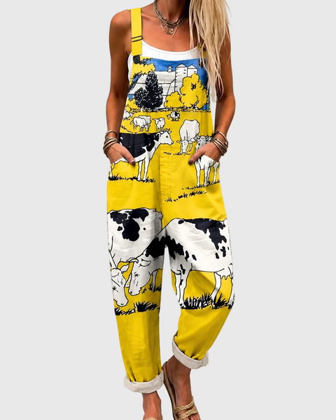 Ida — Cow and Country Print Overalls