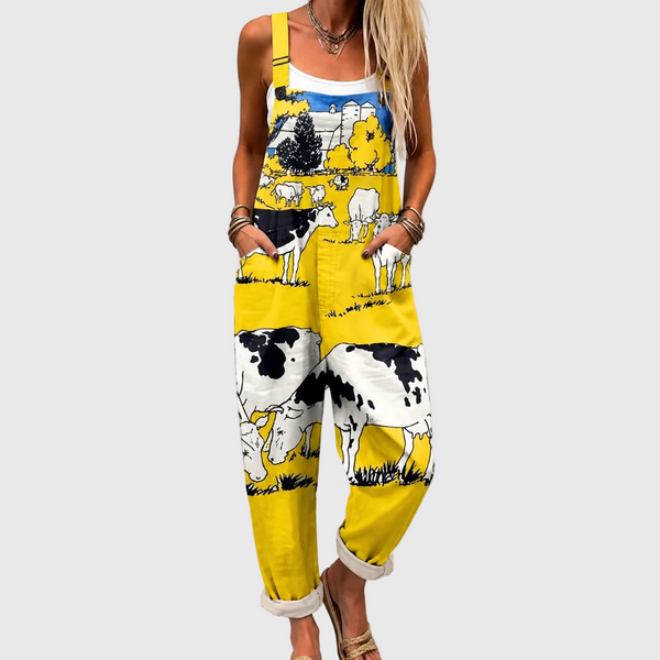 Ida — Cow and Country Print Overalls