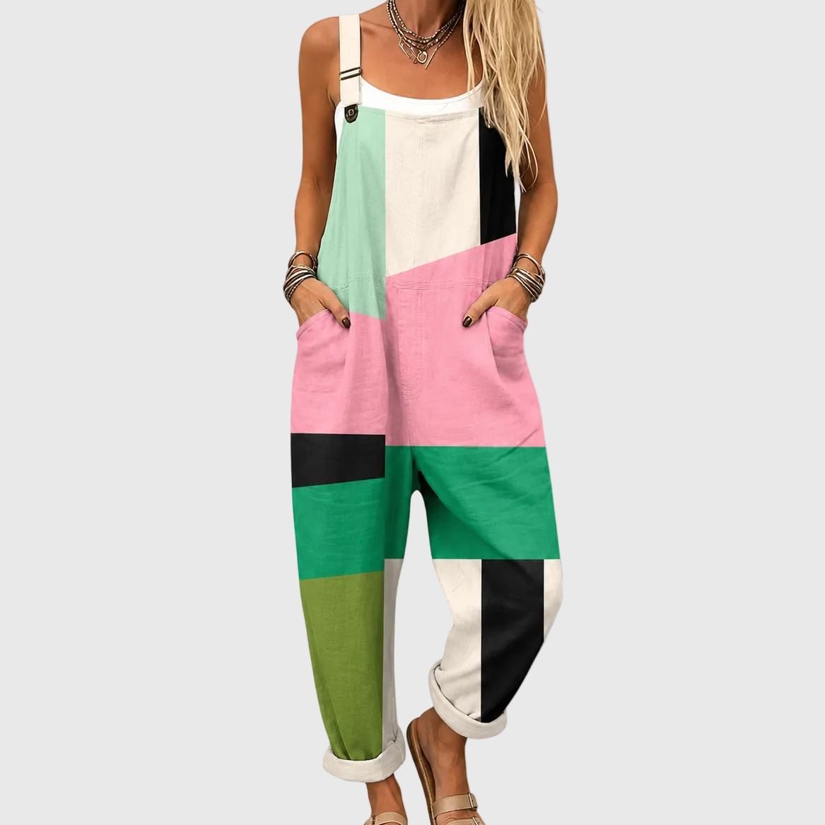 Enid — Colour Block Panel Overalls