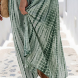 Isaline — Tie-Dye Stripe Maxi Dress with V-Neck and Thin Straps