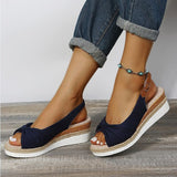 Giselle — Twisted-Front Slingback Wedge Sandals
