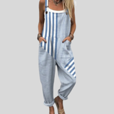 Kallie — Blue and White Stripe Overalls