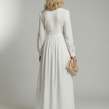 Alarice — Button-Front Pleated Shirt Maxi Dress