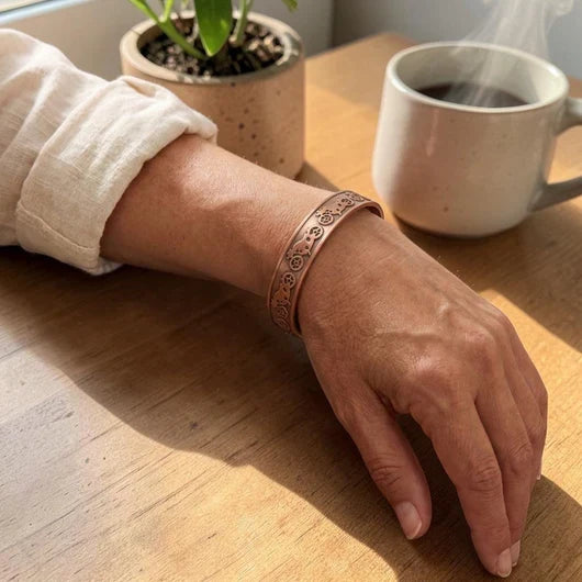 Tala — Embossed Pattern Copper-Tone Cuff Bracelet