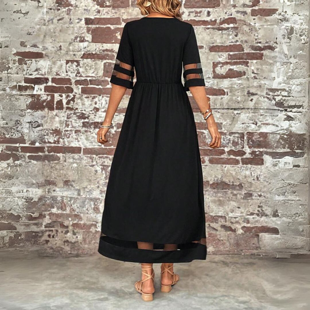 Eglantyne — Sheer-Panel Maxi Dress