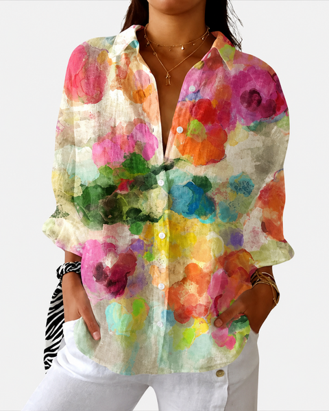 Carolina — Blusa Aquarela Floral Colorida