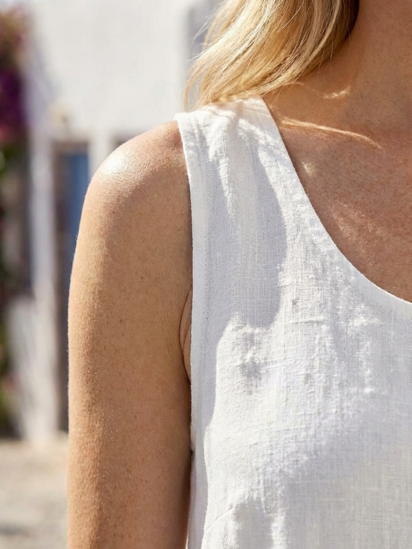 Florimel — Sleeveless Relaxed Midi Dress with Round Neck