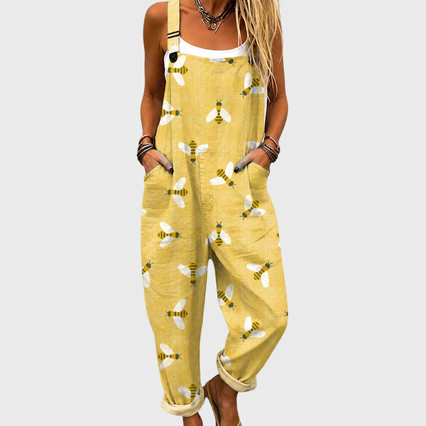 Rosie — Yellow Bee Print Overalls