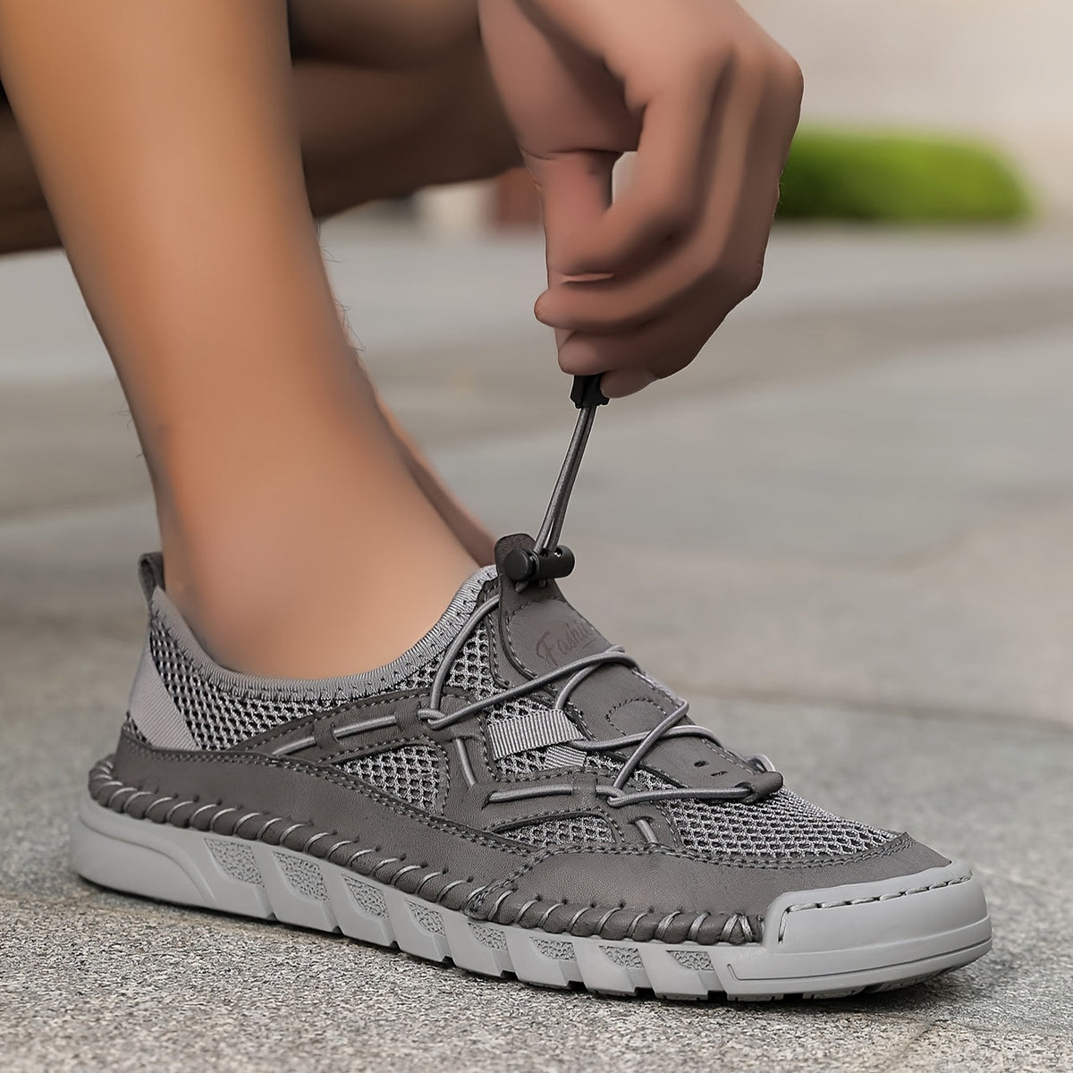 Hollis — Bungee-Lace Mesh Comfort Sneakers
