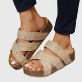 Fritzi — Orthopaedic Woven Cross-Strap Platform Slide Sandals